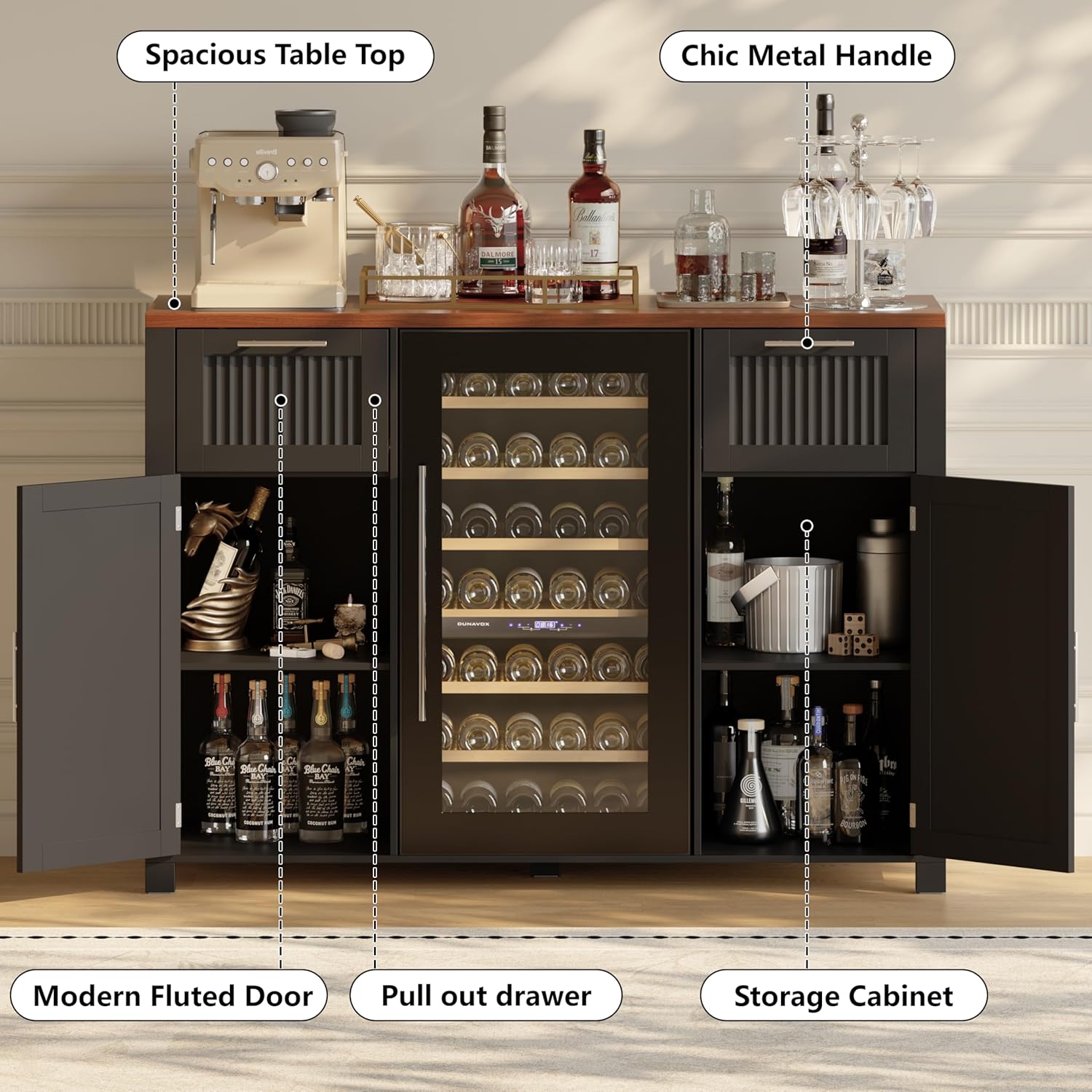 Home Bar And Fridge - Large Coffee Bar Cabinet Fridge Space