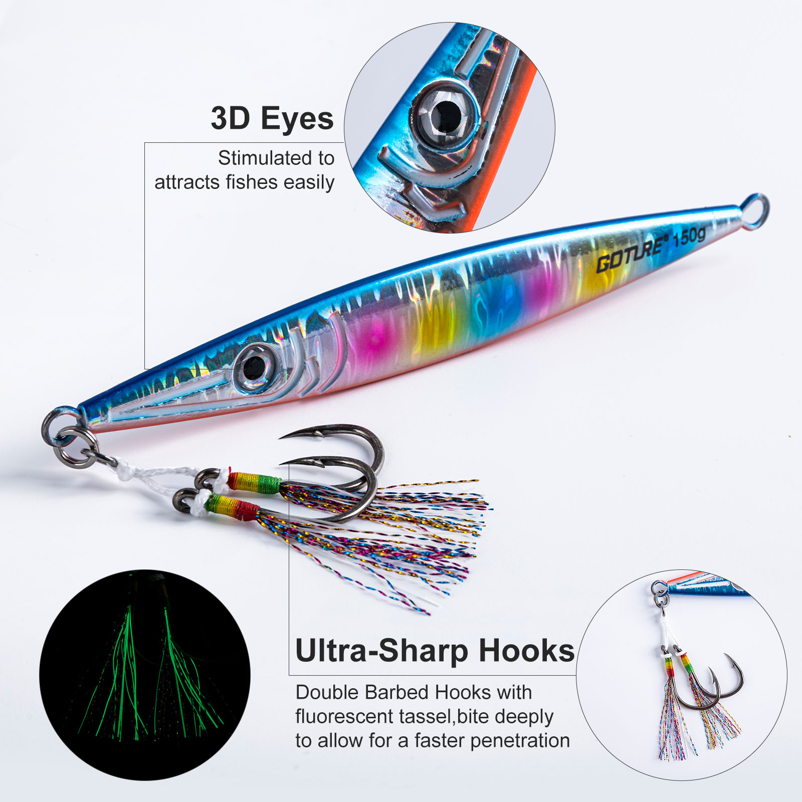 Goture Luminous Fast Sinking J - Jigger Double Sided review and price