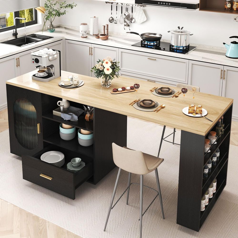 72 Swivel Kitchen Island with  - Home Bar Seating review and price