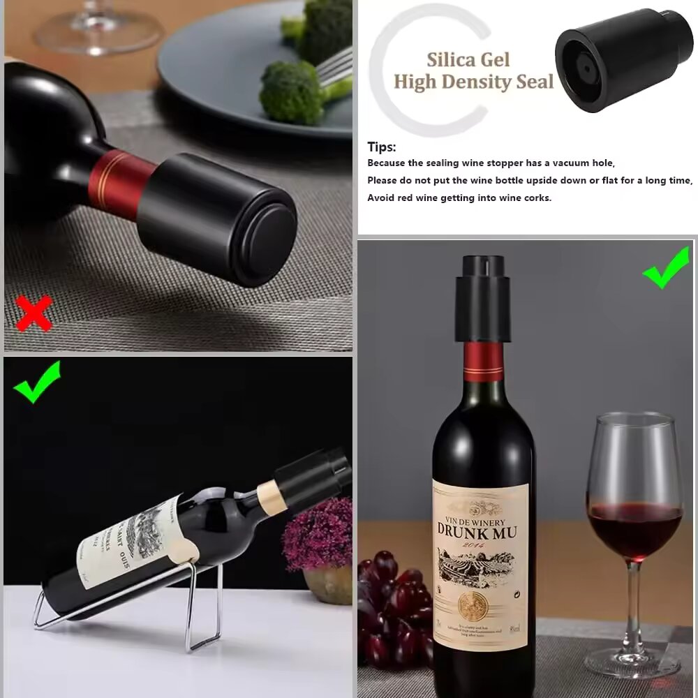 Black Vacuum-Sealed Wine Bottl - Wine Preservation Pump review and price