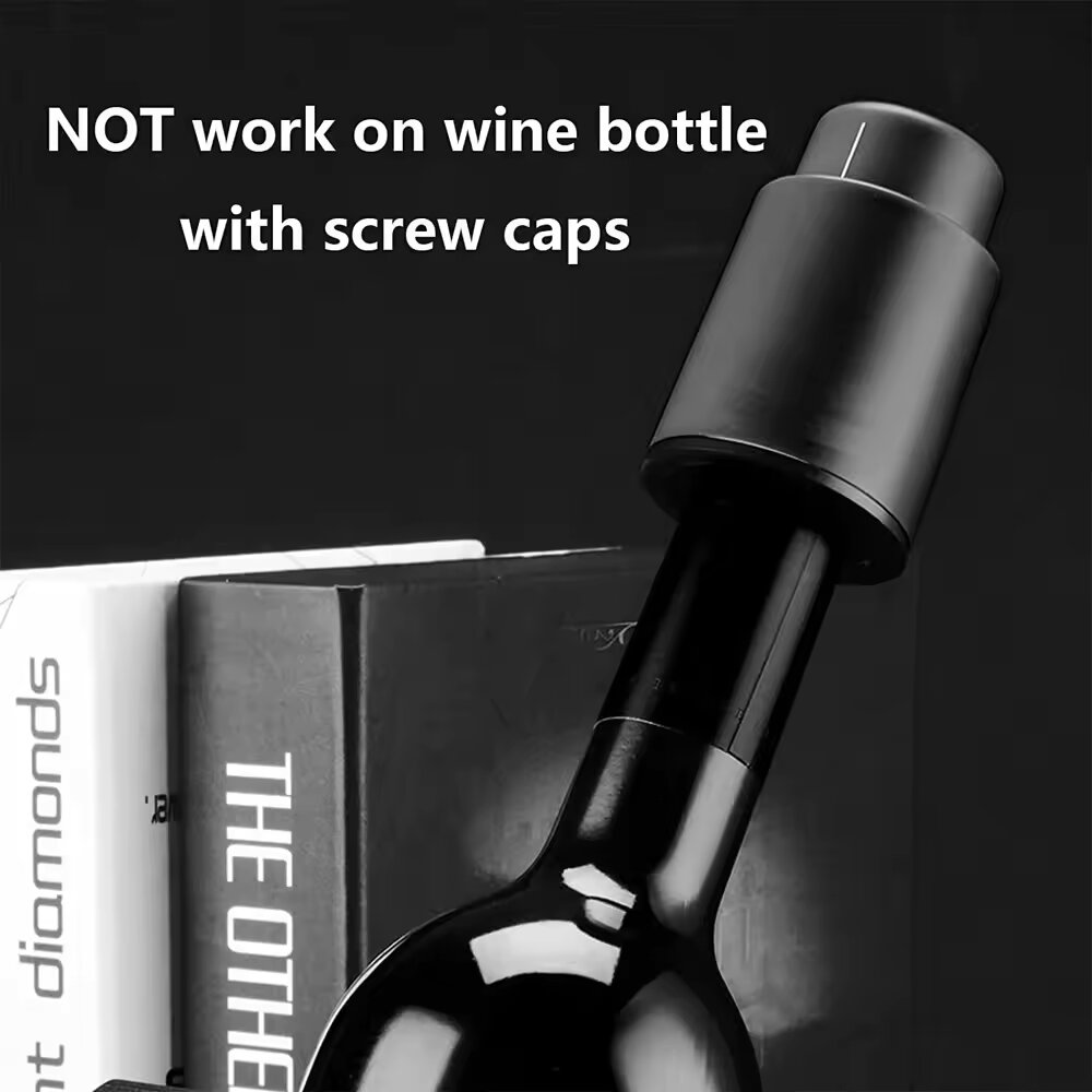 Black Vacuum-Sealed Wine Bottl - Wine Preservation Pump review and price