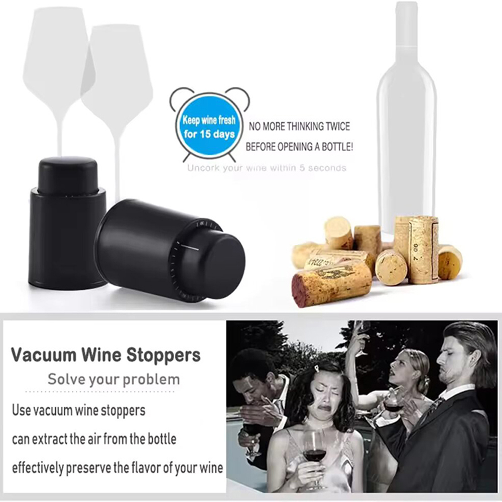 Black Vacuum-Sealed Wine Bottl - Wine Preservation Pump review and price