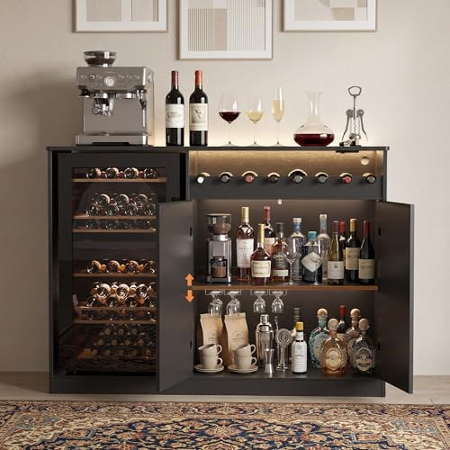 53 Inch L-Shape Contemporary B - Home Bar And Fridge review and price