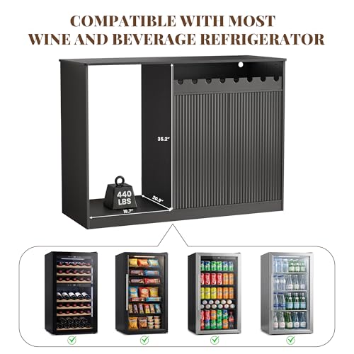 53 Inch L-Shape Contemporary B - Home Bar And Fridge review and price