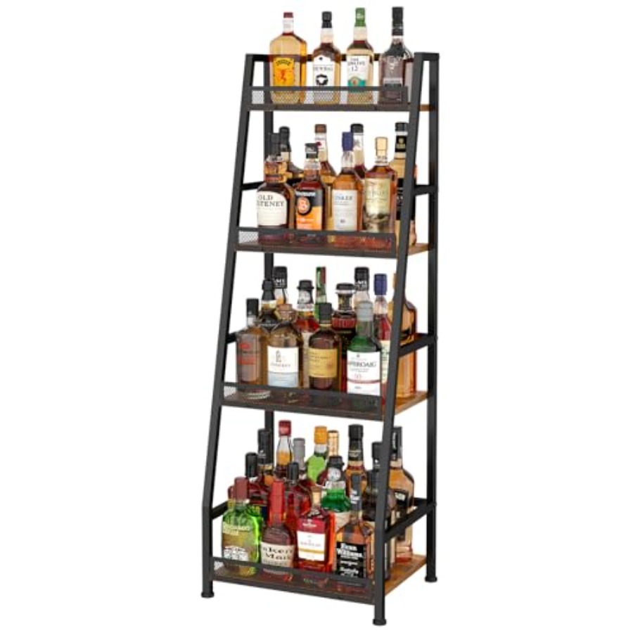4-Tier Trapezoid Liquor Stand  - Home Bar Stand review and price