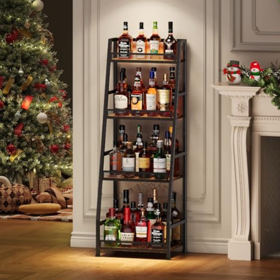4-Tier Trapezoid Liquor Stand  - Home Bar Stand review and price