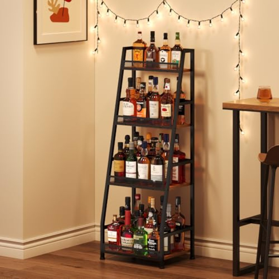 4-Tier Trapezoid Liquor Stand  - Home Bar Stand review and price