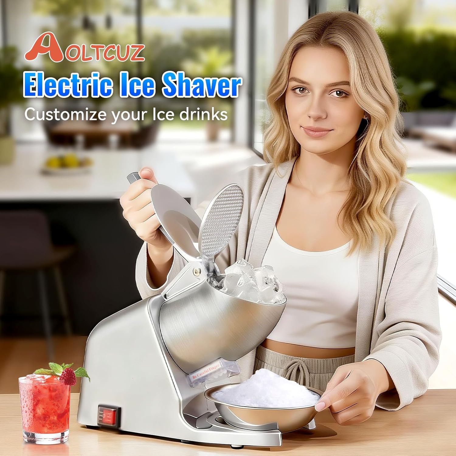 186lbs/h Dual Blade Ice Shaver - Ice Pick Pick review and price