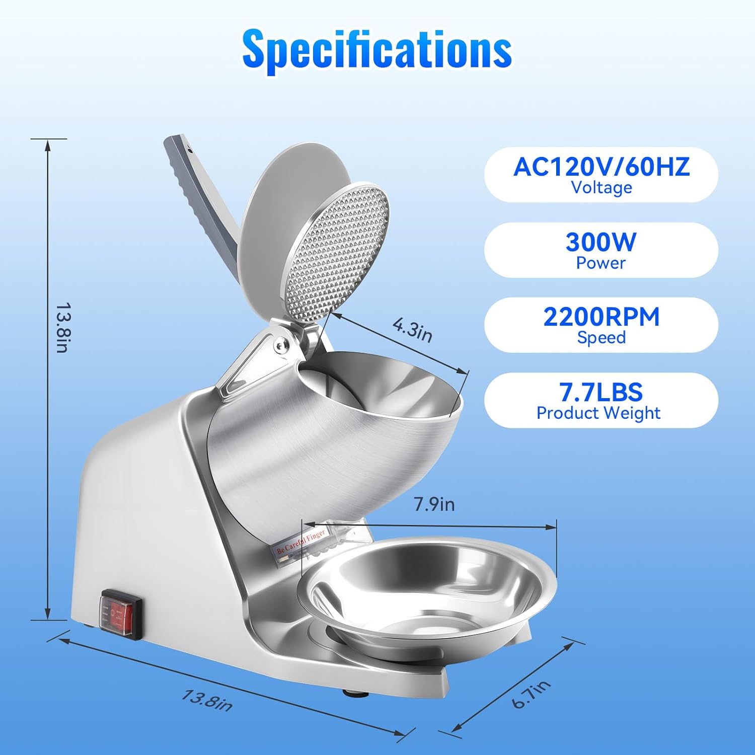 186lbs/h Dual Blade Ice Shaver - Ice Pick Pick review and price