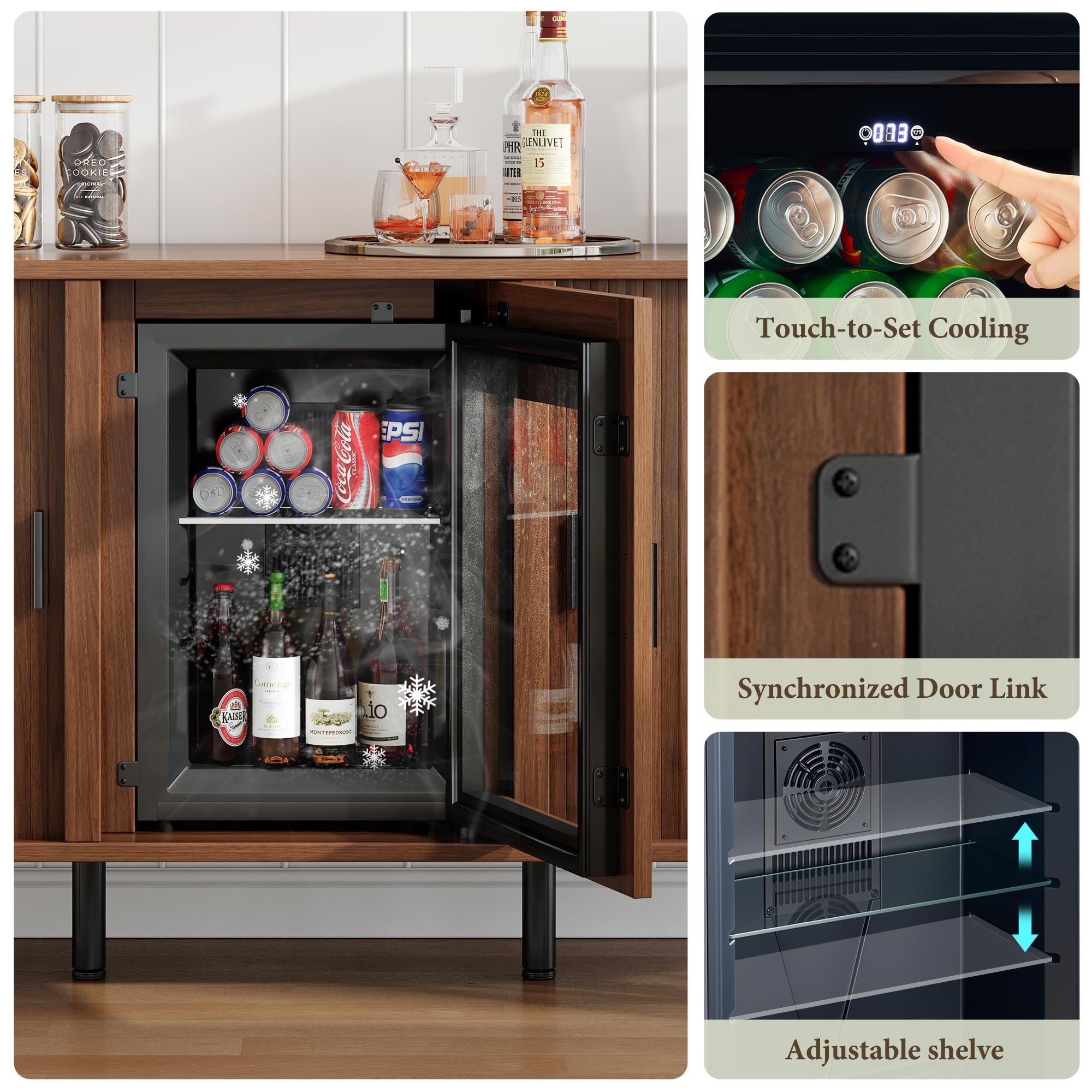 70 Inch Coffee Bar Cabinet Wit - Home Bar And Fridge review and price